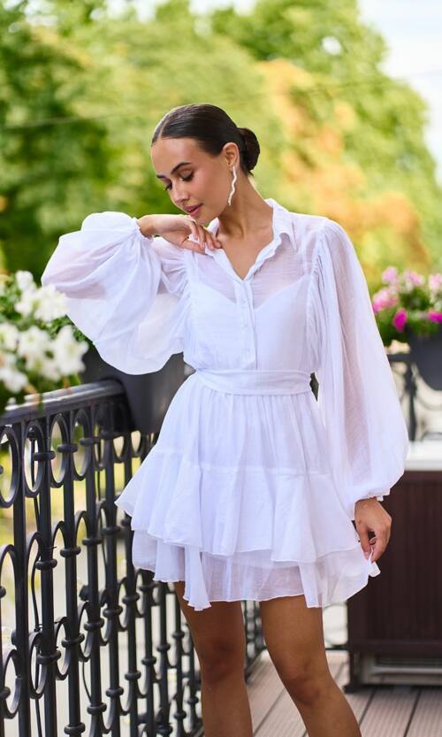 Коктейльна сукня міні шифон гламур 25064 Молочна