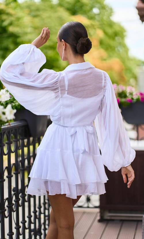 Коктейльна сукня міні шифон гламур 25064 Молочна