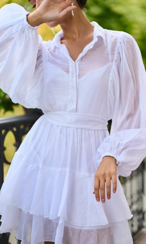 Коктейльна сукня міні шифон гламур 25064 Молочна