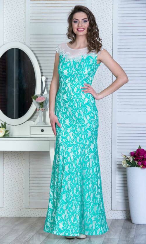 Вечірня сукня 6066e М'ятний
