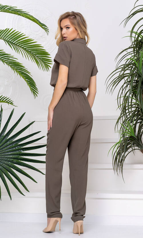 Комбінезон Віскоза Креш Двобортний 20089 Хакі