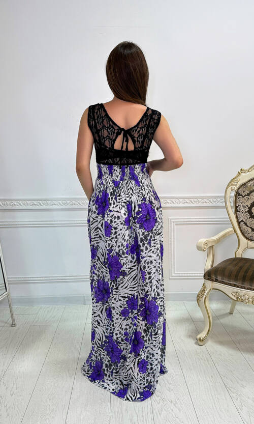 Літня Сукня Шифон Принт 4142 Фіолетова