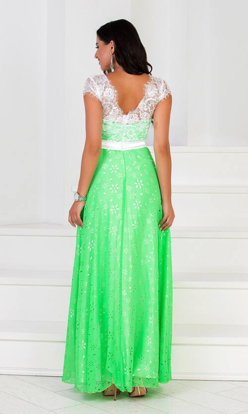 Літня Сукня Шифон Перфорація 6024 Салатова