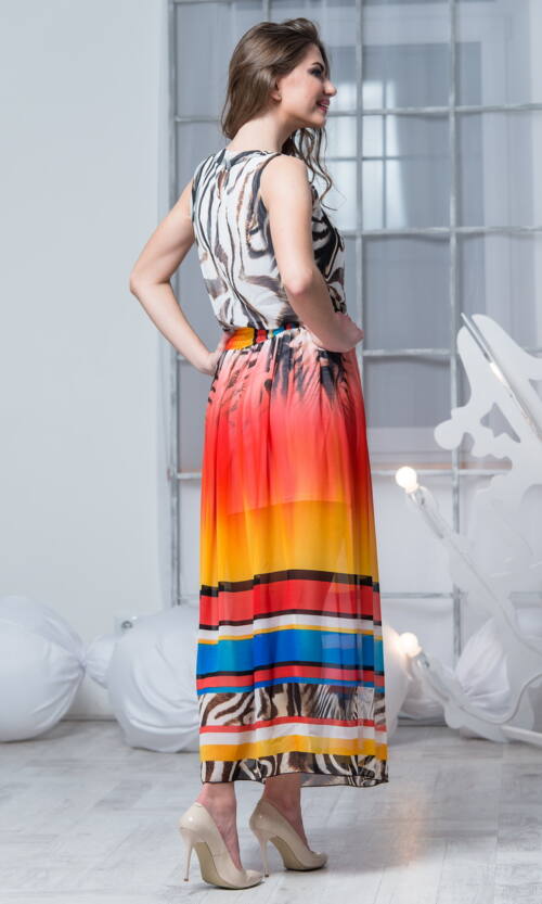 Літня Сукня "Акварельний Рай" 4054 Помаранчева