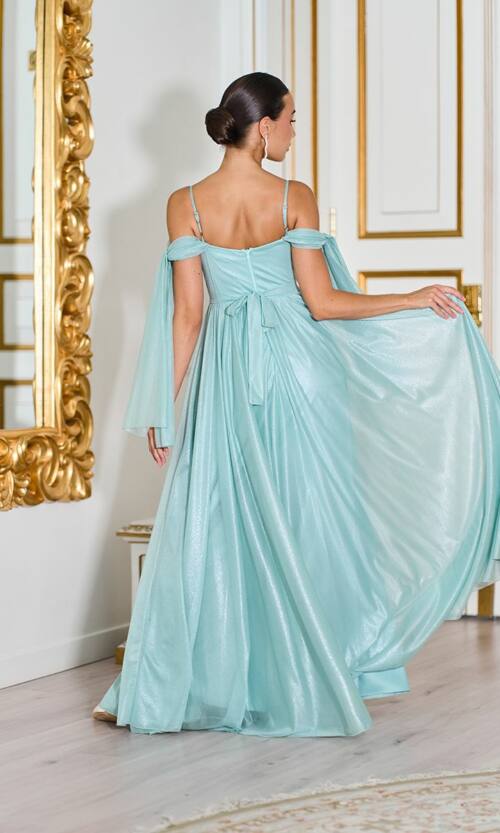 Вечірня Сукня Ліф Корсет Максі 25041 М'ятна