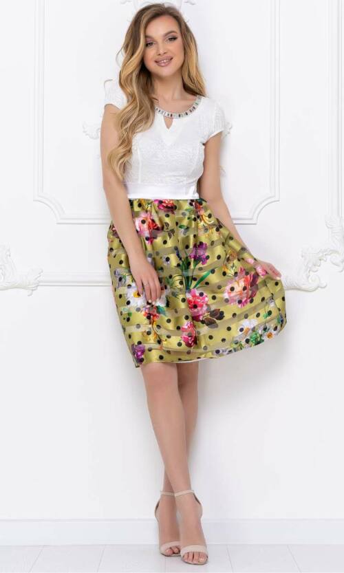 Повсякденне плаття атлас смужка 5087 Жовте