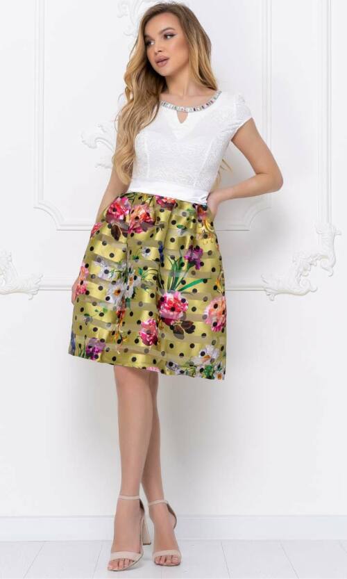 Повсякденне плаття атлас смужка 5087 Жовте