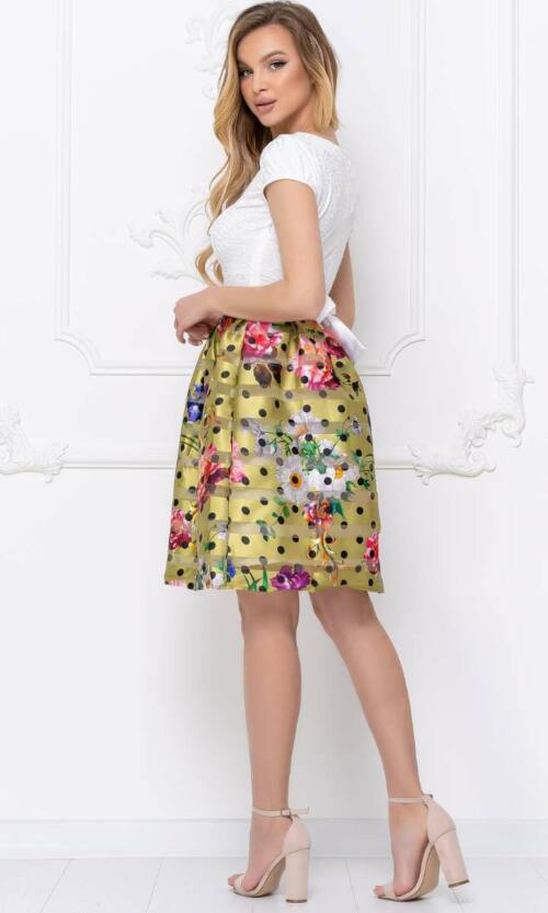 Повсякденне плаття атлас смужка 5087 Жовте