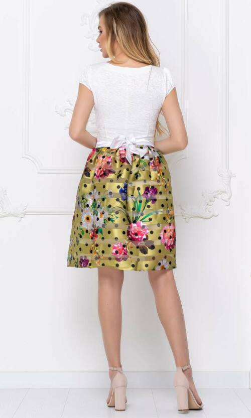 Повсякденне плаття атлас смужка 5087 Жовте