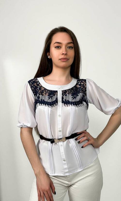 Блуза Креп Шифон "Софістика" 4255 Синя