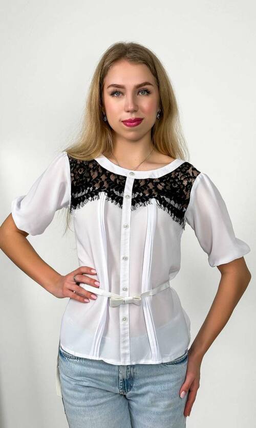 Блуза Креп Шифон "Софістика" 4255 Чорна