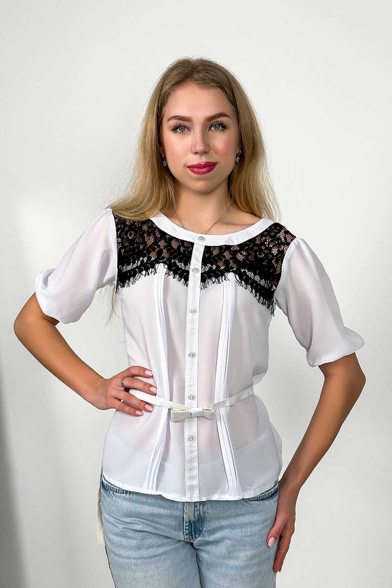 Блуза Креп Шифон "Софістика" 4255 Чорна Блуза Креп Шифон "Софістика" 4255 Чорна