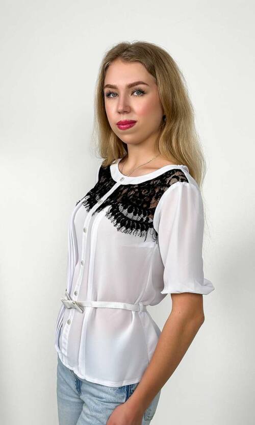 Блуза Креп Шифон "Софістика" 4255 Чорна