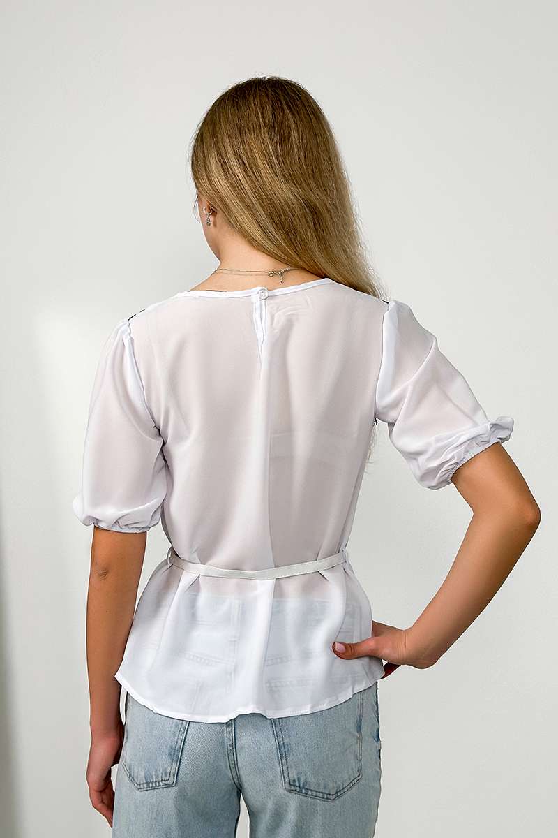 Блуза Креп Шифон “Софістика” 4255 Чорна Блуза Креп Шифон "Софістика" 4255 Чорна