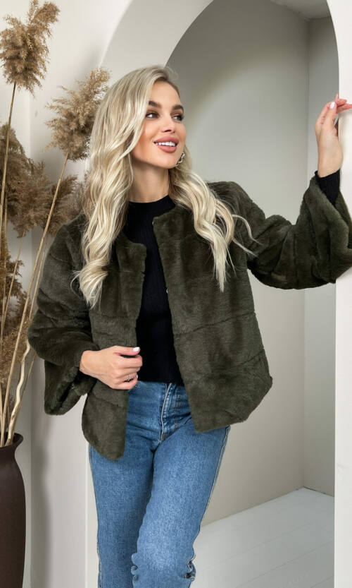 Елегантна Еко Шубка "Мороз" 20200 Хакі