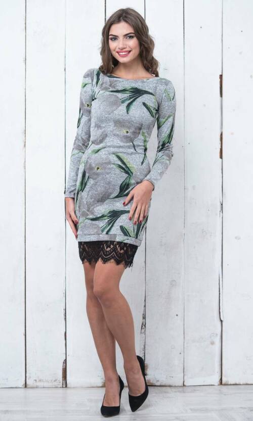 Повсякденна сукня ангора трикотаж 6214 Сіра