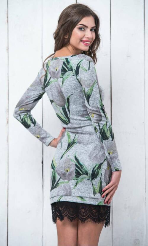 Повсякденна сукня ангора трикотаж 6214 Сіра