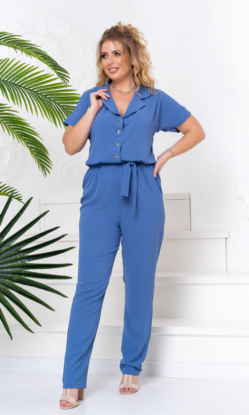 Комбінезон Віскоза Креш Двобортний 20089 Індіго