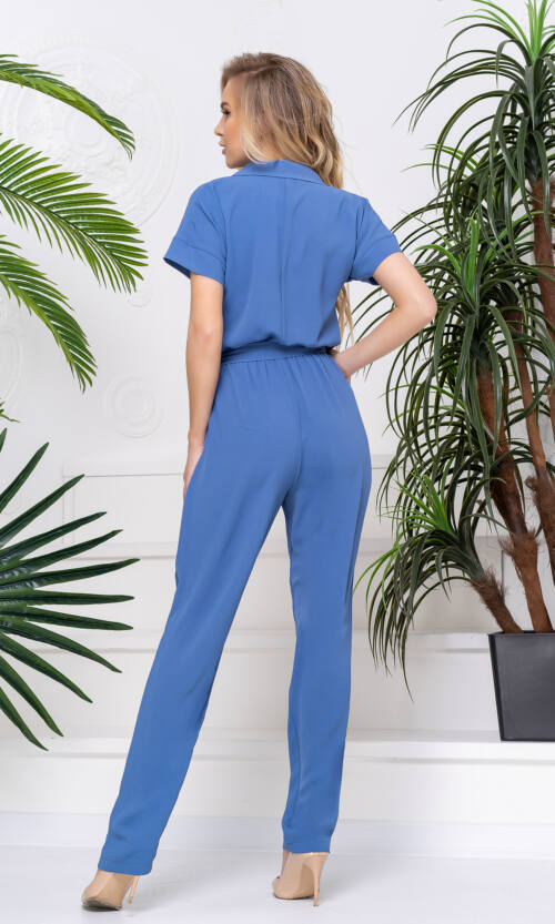 Комбінезон Віскоза Креш Двобортний 20089 Індіго
