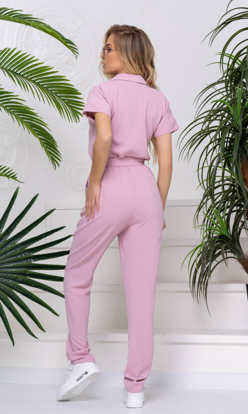 Комбінезон Віскоза Креш Двобортний 20089 Рожевий