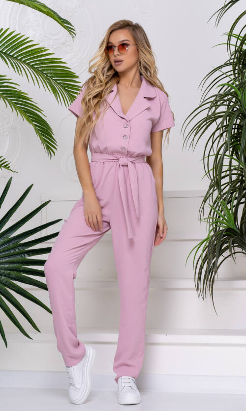Комбінезон Віскоза Креш Двобортний 20089 Рожевий