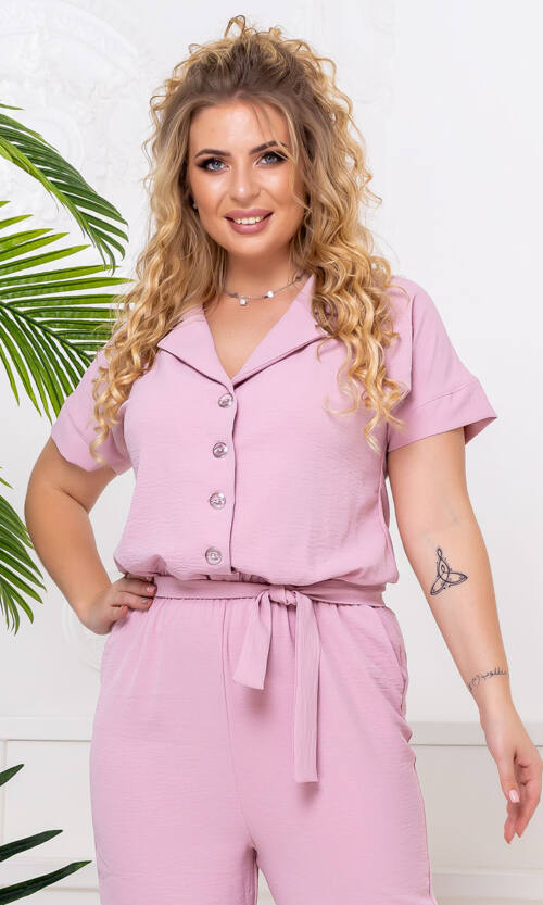 Комбінезон Віскоза Креш Двобортний 20089 Рожевий