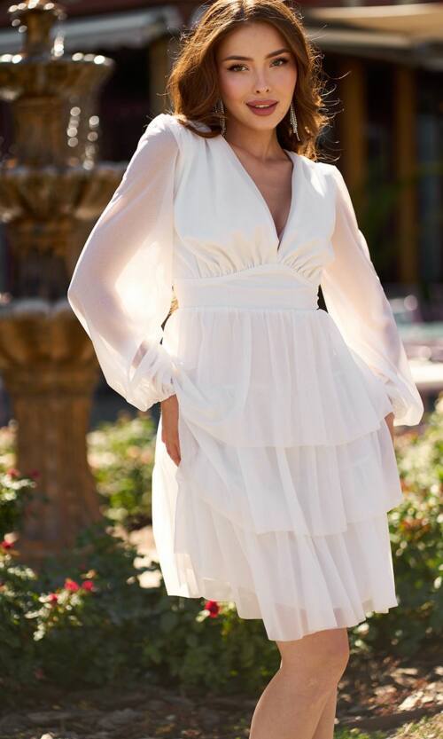 Коктейльна сукня міні шифон блиск 25079 Молочна