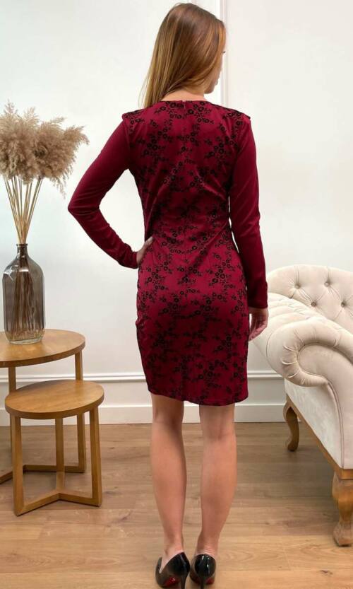 Повсякденне плаття крепдайвінг флок 7224 Бордо