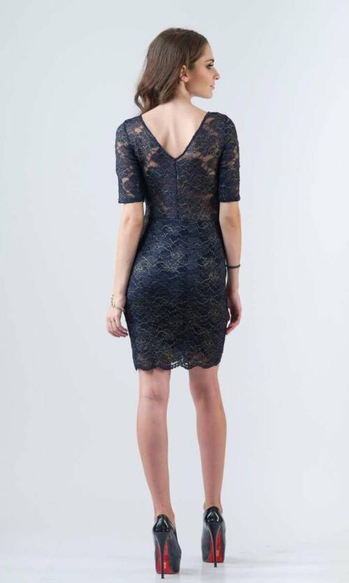 Коктейльне плаття 7159e Синій/срібло