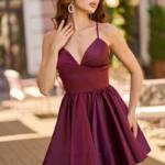 Коктейльна Сукня Корсет Шнурівка Міні 25044 Бордова