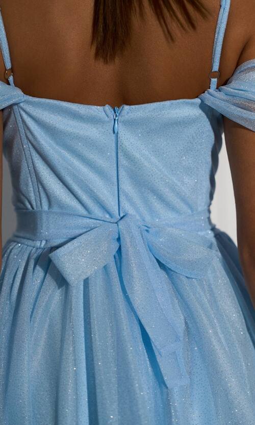 Коктейльна Сукня Ліф Корсет Міні 25036 Блакитна