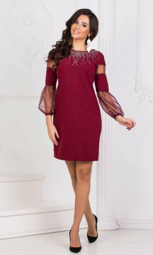 Коктейльне плаття 8175e Бордо