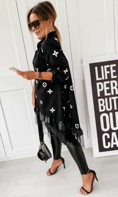 Сорочка Коттон Тренд Принт 8299 Чорна