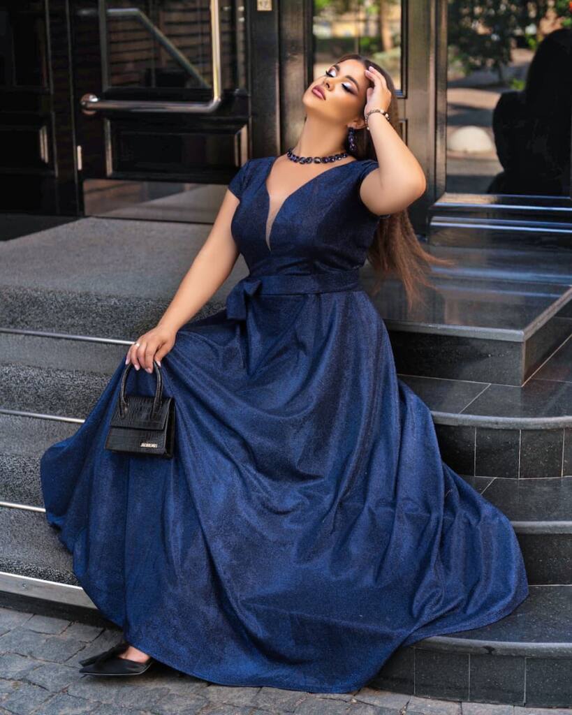 Синя Вечірня Сукня Люрекс Хамелеон 23059