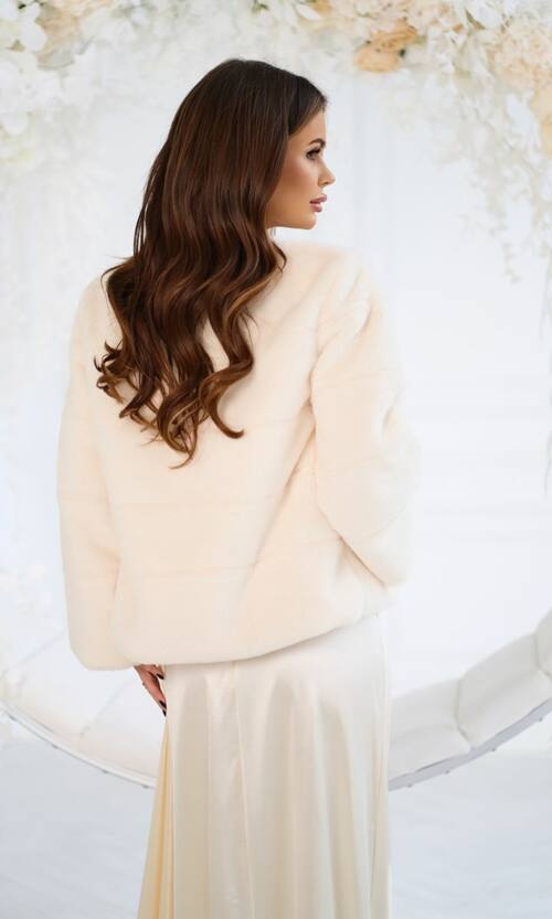 Елегантна Еко Шубка "Мороз" 20200 Кремова