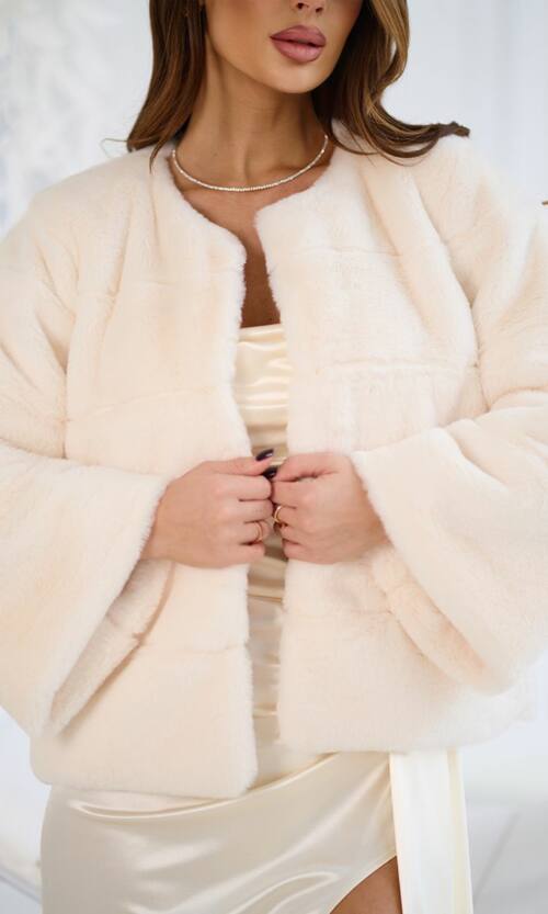 Елегантна Еко Шубка "Мороз" 20200 Кремова