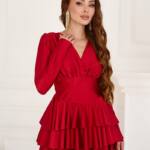 Коктейльна сукня міні атласна 25084 Червона