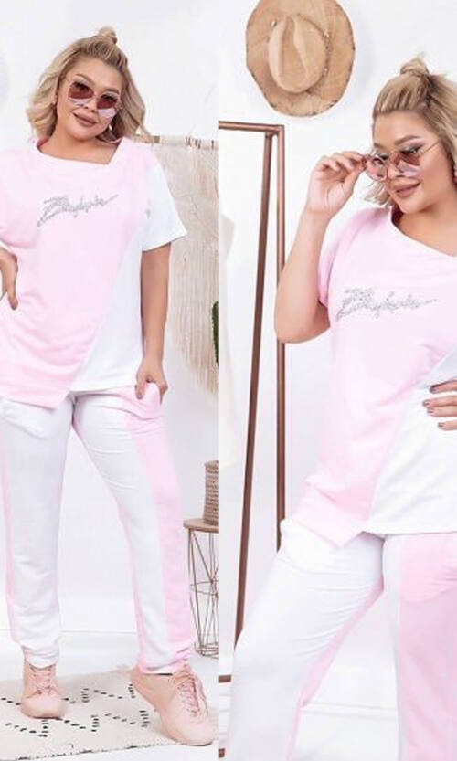 Брючний костюм 7006 Рожевий