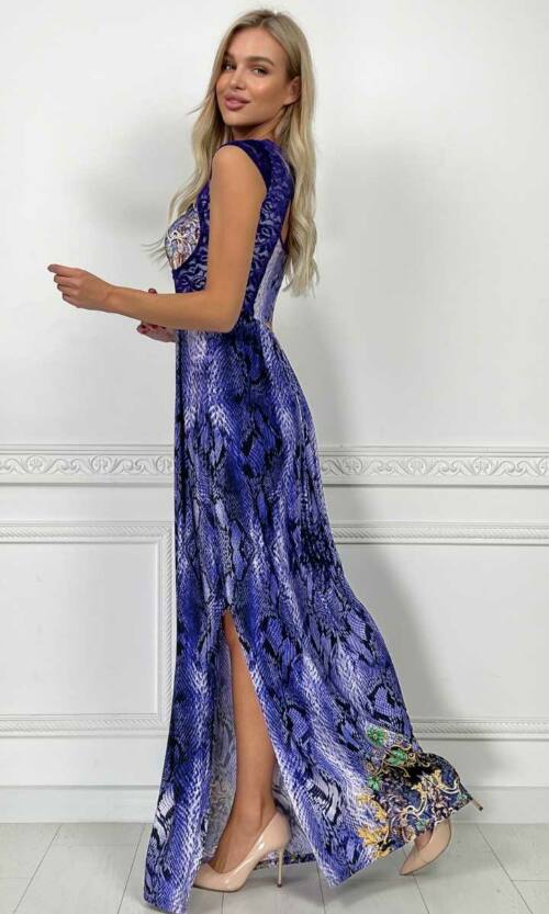 Вечірня сукня Кристал Максі 4195 Електрик