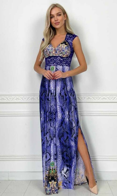 Вечірня сукня Кристал Максі 4195 Електрик