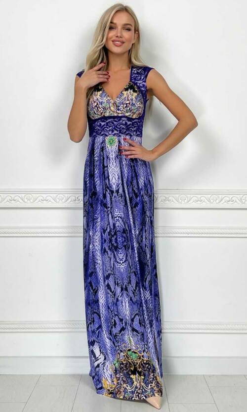 Вечірня сукня Кристал Максі 4195 Електрик