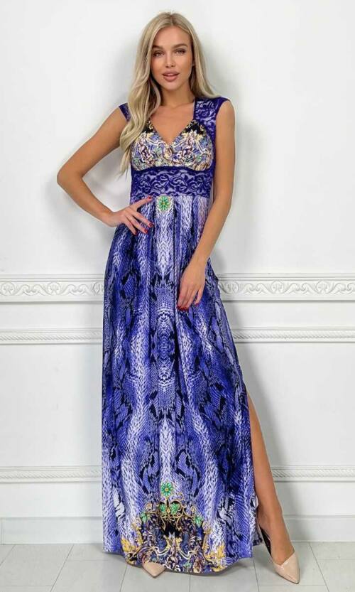 Вечірня сукня Кристал Максі 4195 Електрик