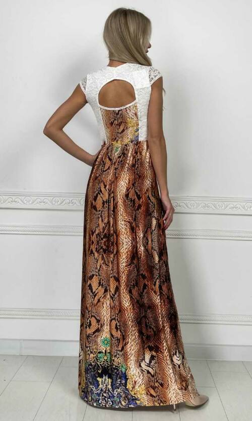 Вечірня сукня Кристал Максі 4195 Коричнева