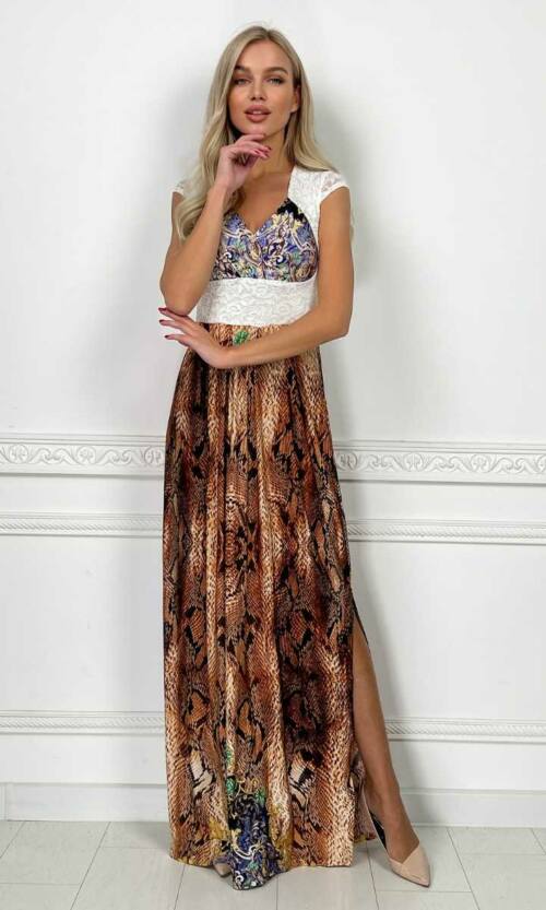 Вечірня сукня Кристал Максі 4195 Коричнева
