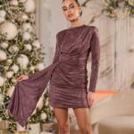 Коктейльна сукня міні мокрий блиск 25092 Моко