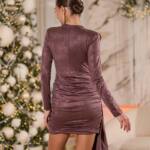 Коктейльна сукня міні мокрий блиск 25092 Моко