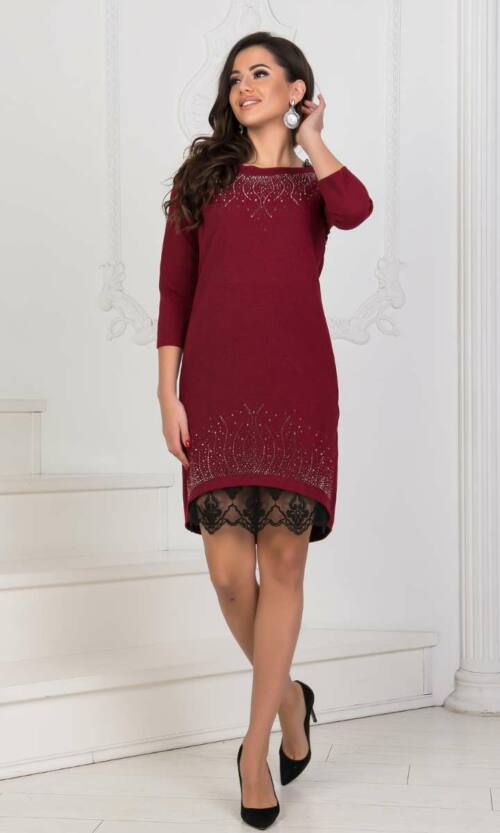 Коктейльне плаття 7285e Бордо