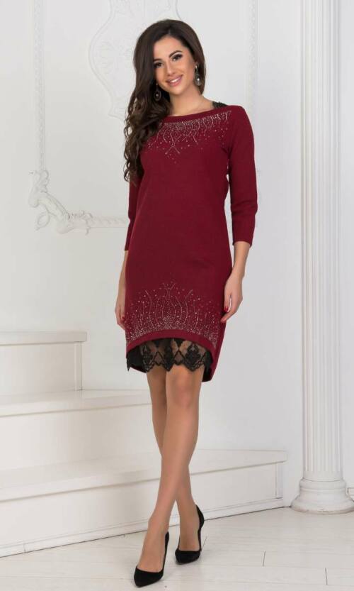 Коктейльне плаття 7285e Бордо