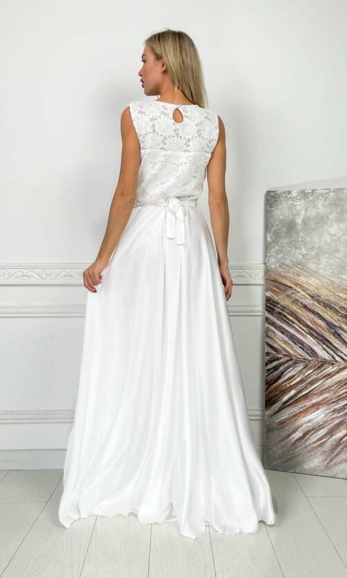 Вечірня Сукня Шовк Атлас 7100 Молочна