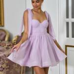 Коктейльна Сукня Ліф Корсет Міні 25036 Лавандова